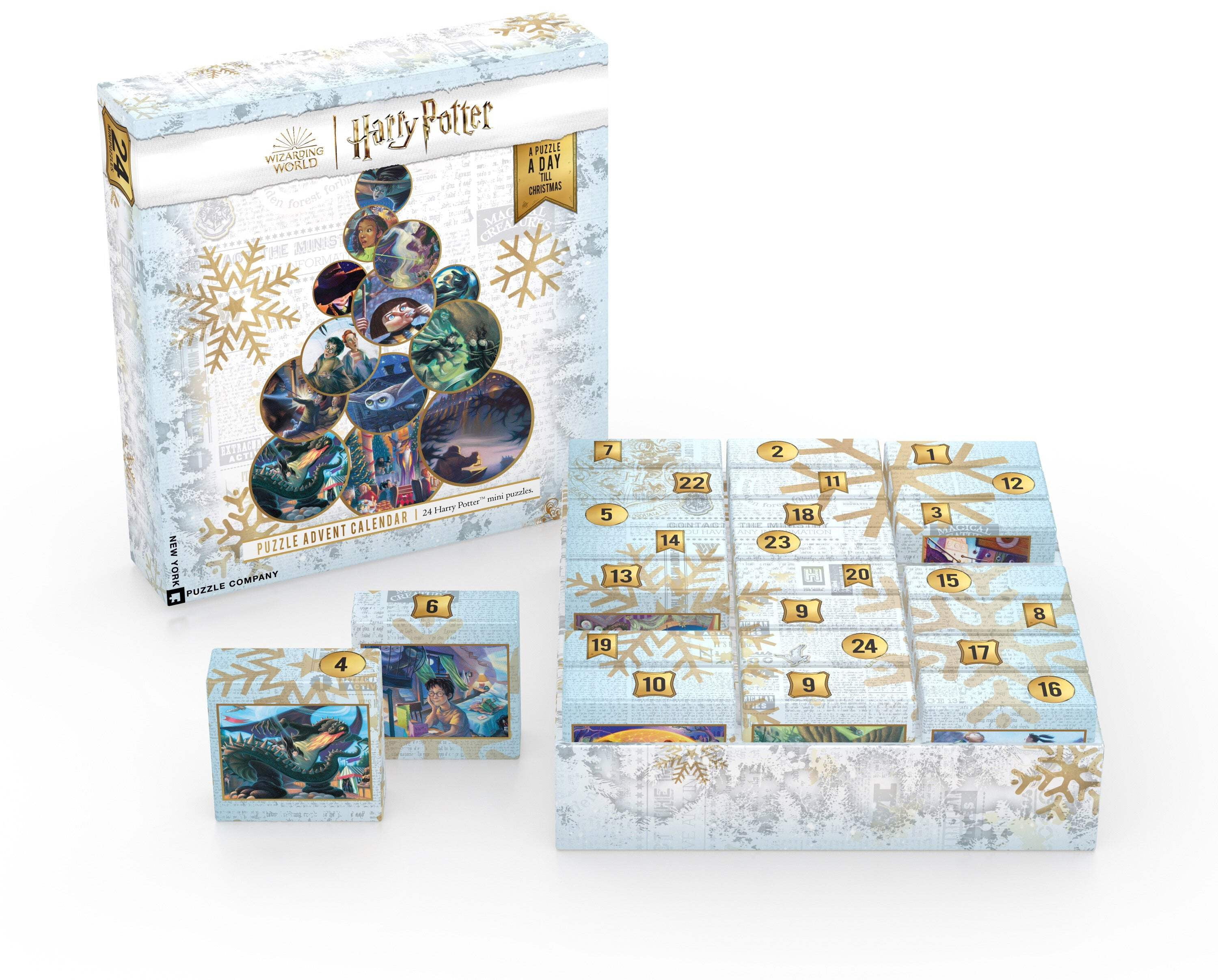 New York Puzzle Company Harry Potter Advent Calendar Set of 24 Mini Puzzles