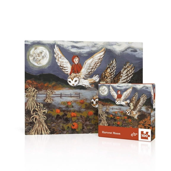 New York Puzzle Company Harvest Moon Mini 100 Piece Mini Puzzle