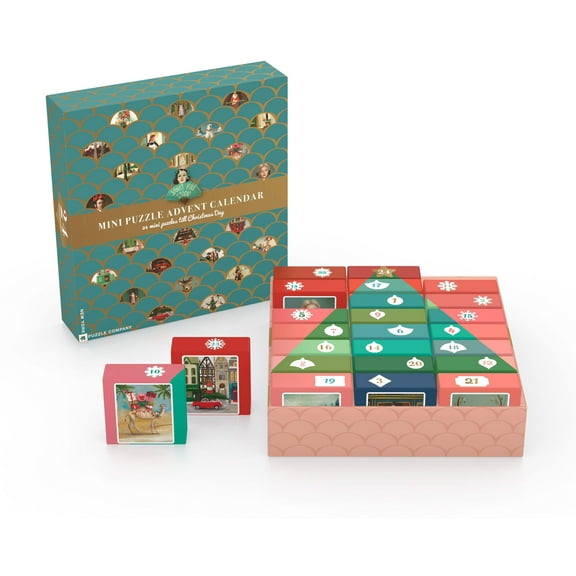 New York Puzzle Company Janet Hill Advent Calendar Set of 24 Mini Puzzles