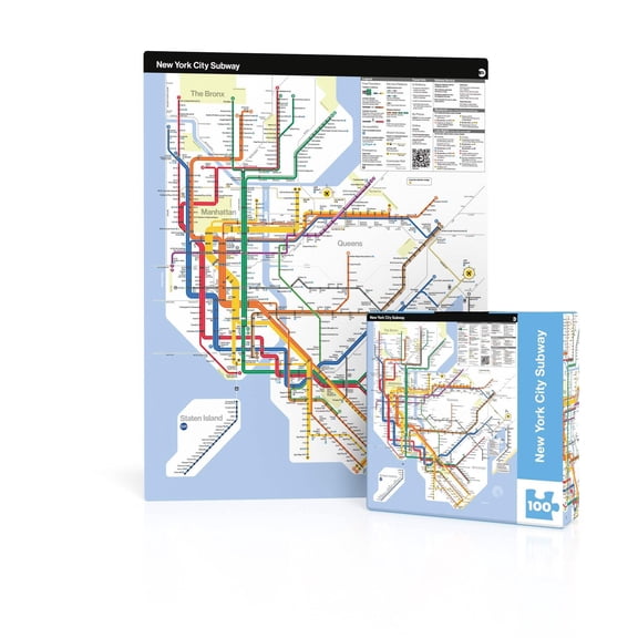 New York Puzzle Company MTA Subway Map Mini 100 Piece Mini Puzzle