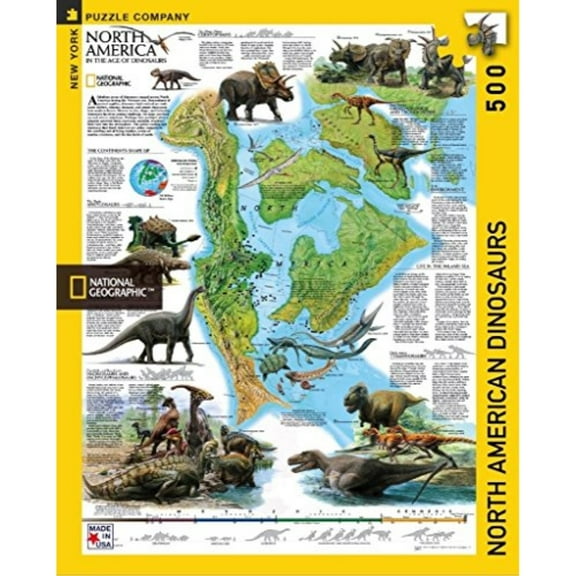 New York Puzzle Company - National Geographic North American Dinosaurs - 500 Piece Jigsaw Puzzle