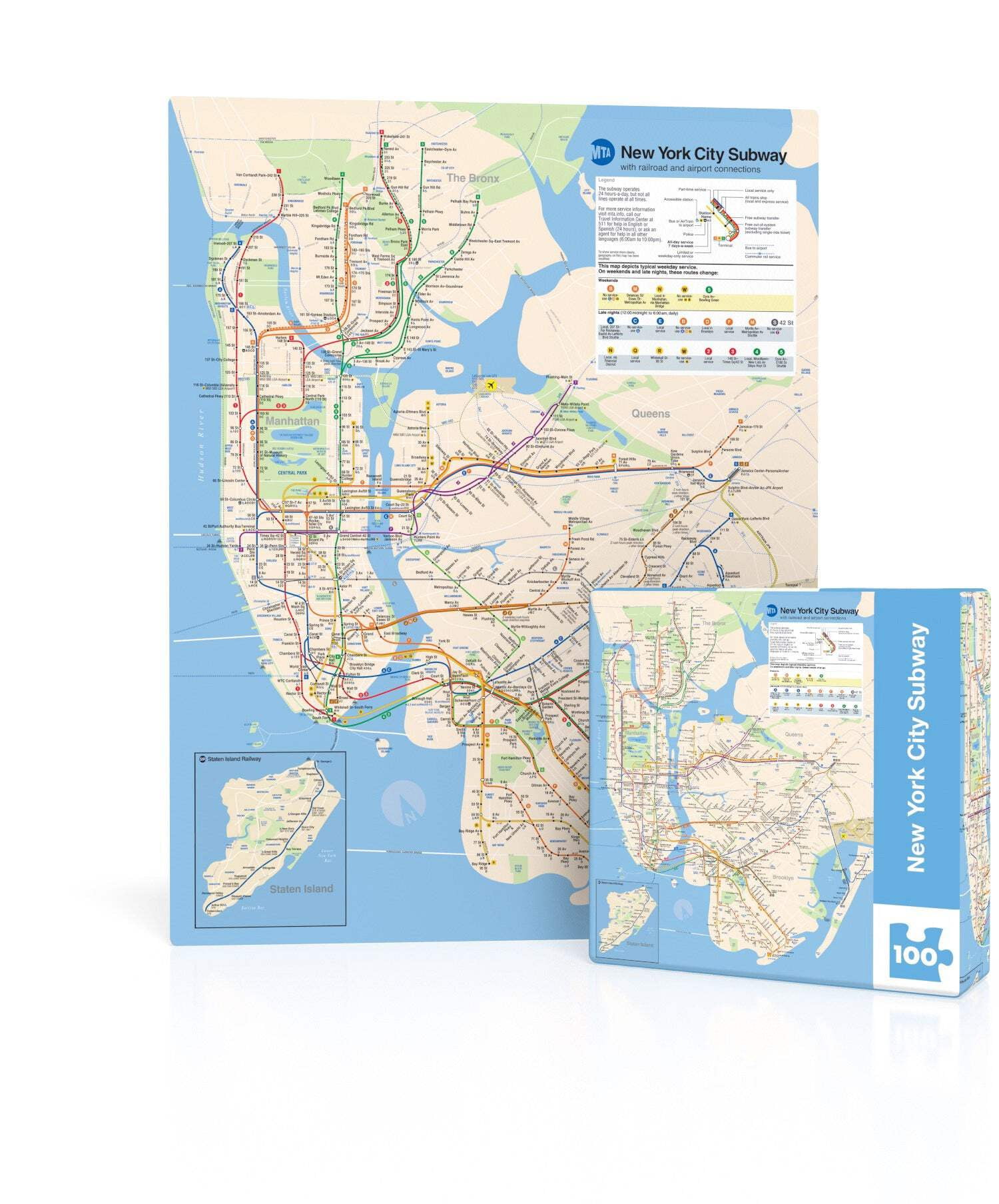 New York Puzzle Company New York Subway Map Mini 100 Piece Mini Puzzle ...