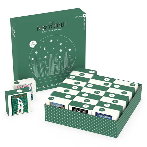 New York Puzzle Company New Yorker Advent Calendar 2nd Edition Set of 24 Mini Puzzles