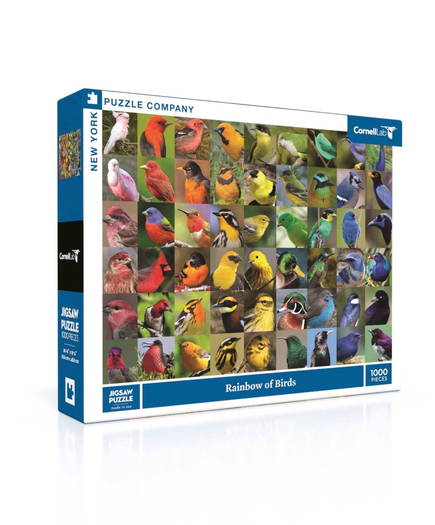 New York Puzzle Company Rainbow of Birds 1000 Piece Jigsaw Puzzle ...