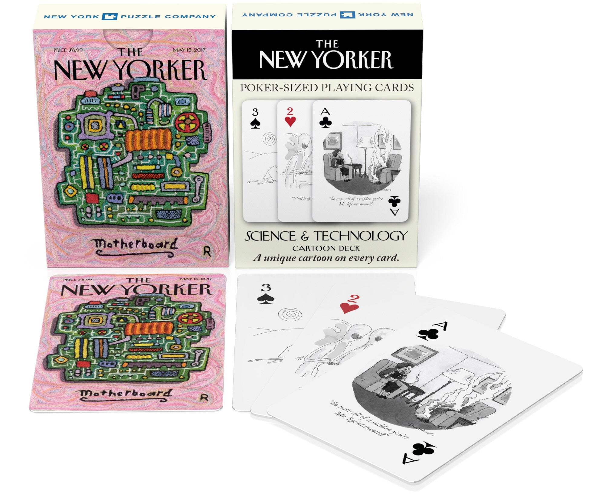 New York Puzzle Company Science Cartoons Playing Cards Single Standard Deck