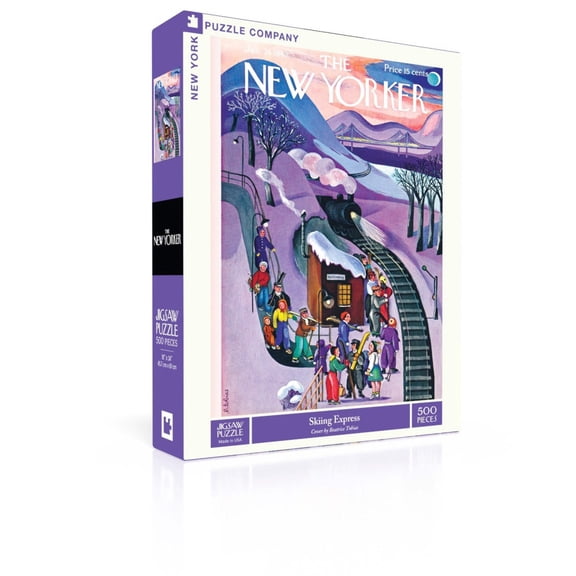 New York Puzzle Company Skiing Express 500 Piece Jigsaw Puzzle