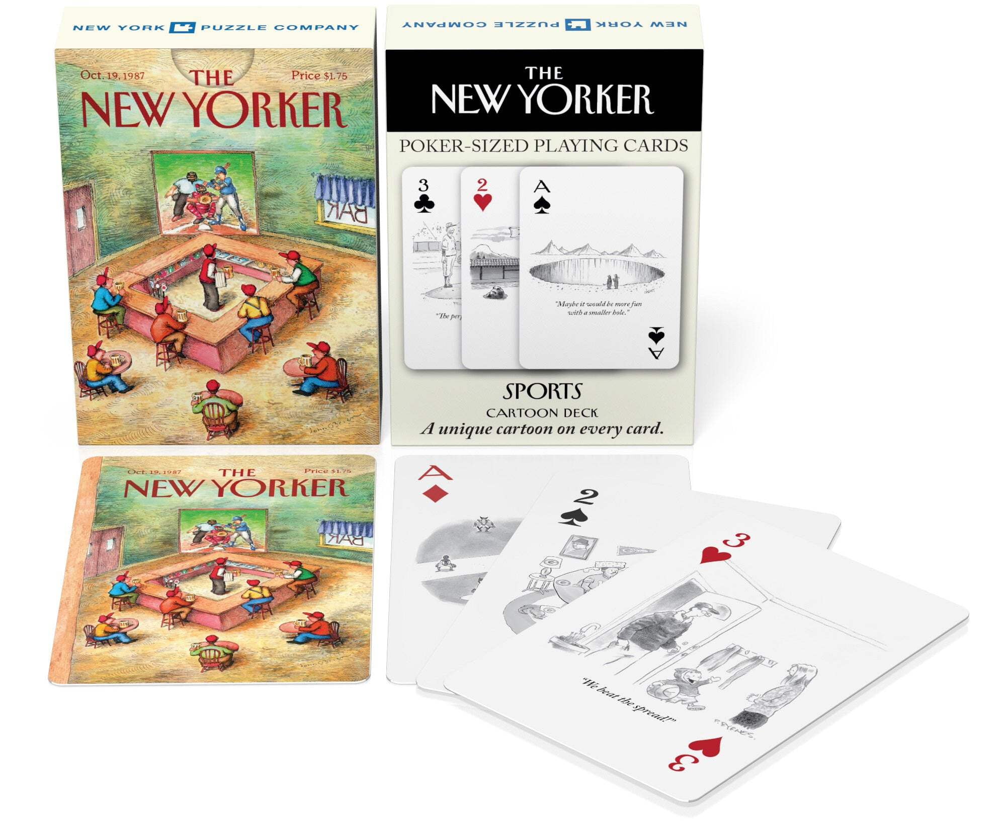 New York Puzzle Company Sports Cartoons Playing Cards Single Standard Deck