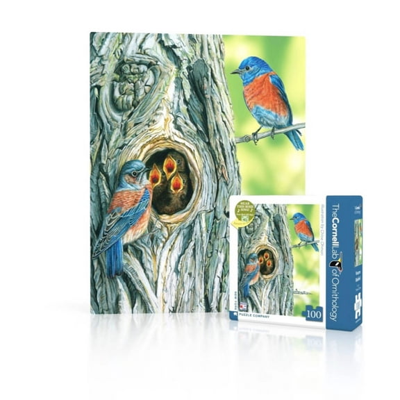 New York Puzzle Company Western Bluebird Mini 100 Piece Mini Puzzle