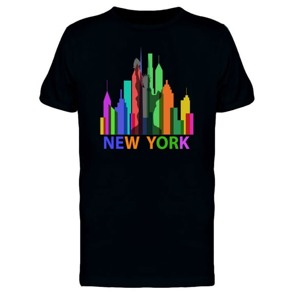 New York Rainbow Buildings T-Shirt Men -Image by Shutterstock, Male x-Large