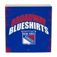 thumbnail image 1 of New York Rangers 6" Square Fan Chant Wood Block Shelf Sign, 1 of 3