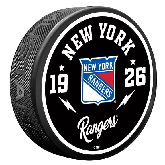New York Rangers Bolt Hockey Puck