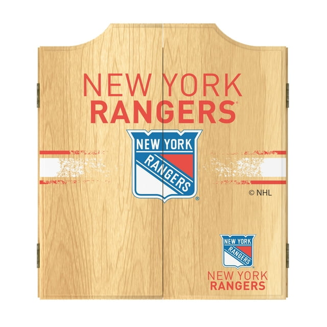 New York Rangers Logo Dart Board Set with 6 Steel Tip Darts