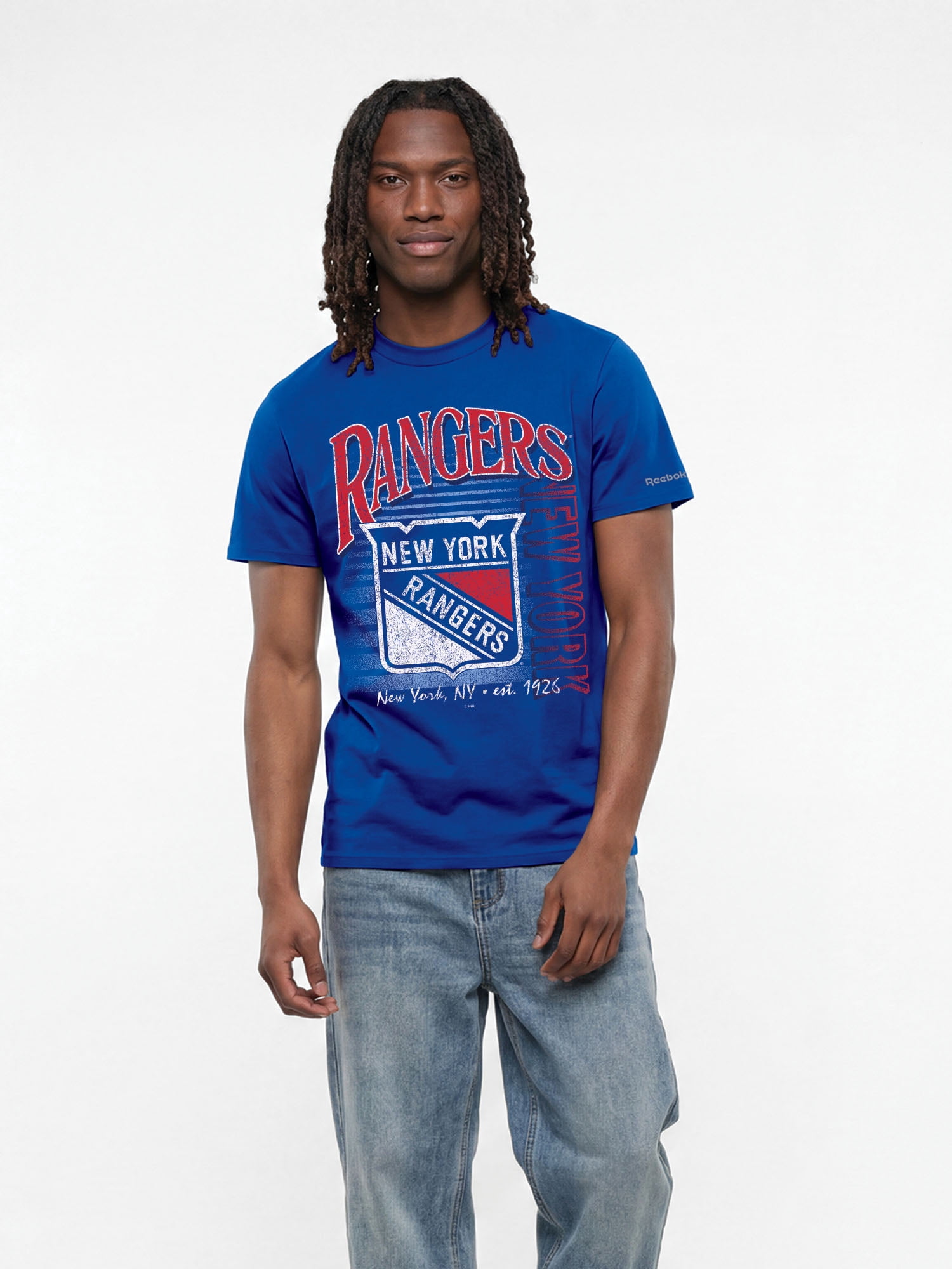 New York Rangers Reebok Mens Crew Neck Short Sleeve T-Shirt