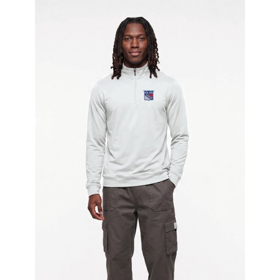 New York Rangers Reebok Mens Gray Qtr Zip Pullover