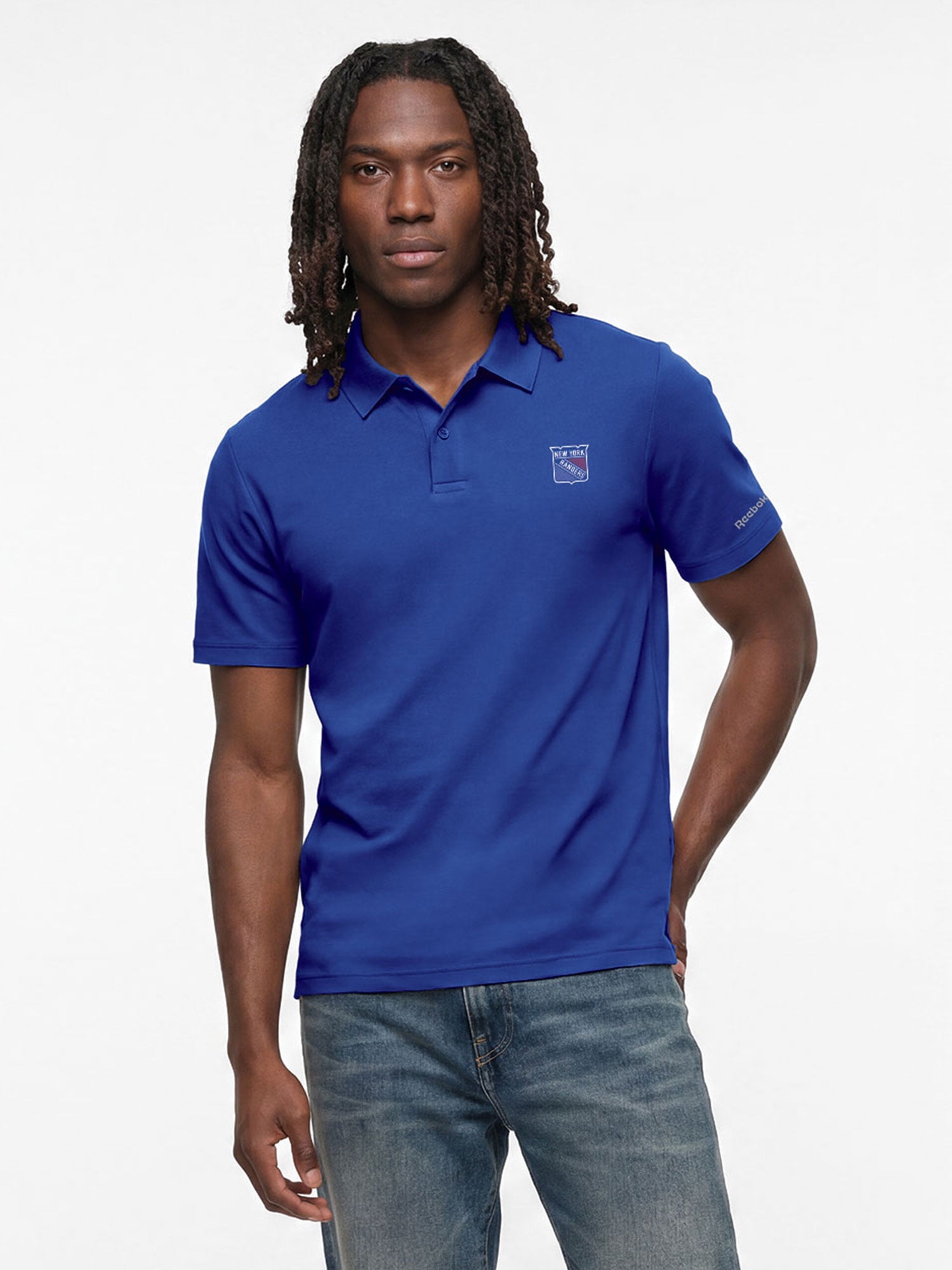 New York Rangers Reebok Mens Short Sleeve Polo Shirt
