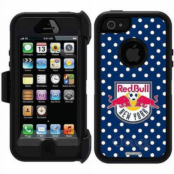 New York Red Bulls Polka Dots Design on OtterBox Defender Series Case for Apple iPhone 5SE/5s/5