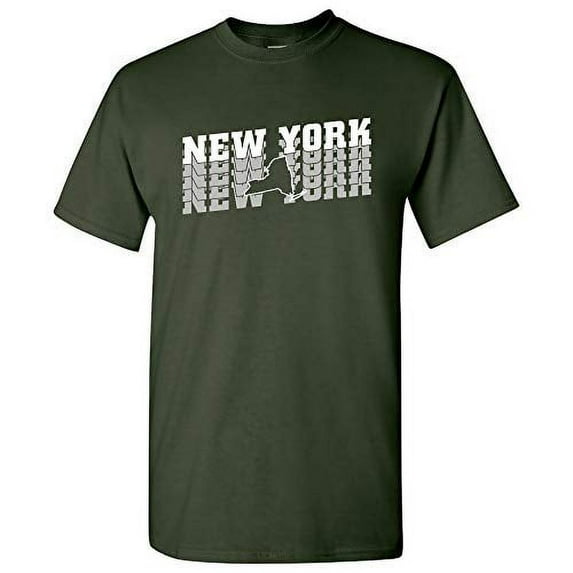 New York Retro Repeat - Sports Team City Pride Tailgating T Shirt - Large - Forest