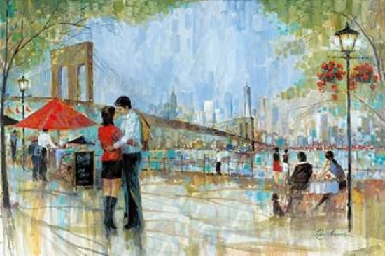 New York Romance Canvas Art - Ruane Manning (12 x 18)