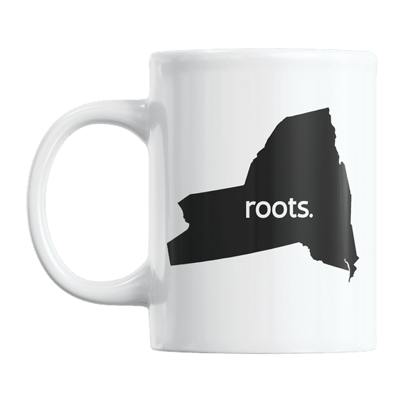 New York Roots & NY USA State Map, US Citizen Coffee & Tea Mug Cup (11oz)