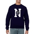 thumbnail image 1 of New York Rubber Seal Stamp Sweatshirt Men - Men Sweatshirt, Navy, Large, 1 of 4