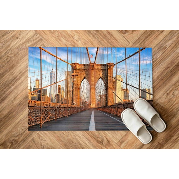 New York Rugs, Brooklyn Bridge Rug, Entry Rug, Brooklyn Rugs, View Rugs, Pattern Rugs, Modern Rug, Living Room Rugs, Area Rugs, Home Decor, 1.7'x2.3' - 50x70 cm
