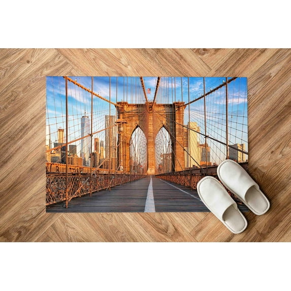 New York Rugs, Brooklyn Bridge Rug, Entry Rug, Brooklyn Rugs, View Rugs, Pattern Rugs, Modern Rug, Living Room Rugs, Area Rugs, Home Decor, 3.3'x6.5' - 100x200 cm