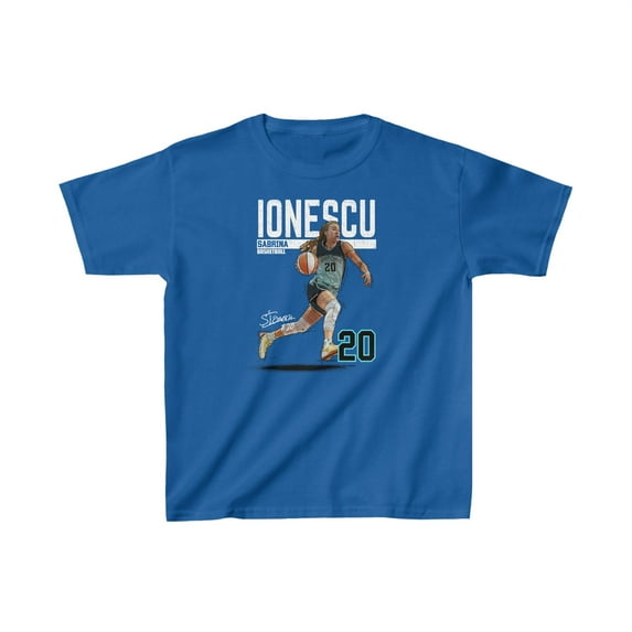 New York Sabrina Ionescu 20 Cartoon W Basketball fans gift Kids Cotton Tee