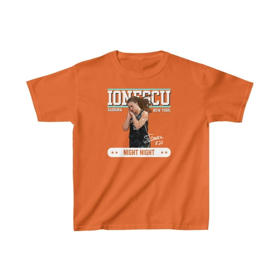 New York Sabrina Ionescu 20 Night Cartoon Basketball fans Kids Cotton Tee