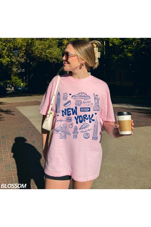 New York Shirt, Nyc Shirt, New York City Tshirt, Bachelorette Party Shirt LIGHT PINK S-5XL