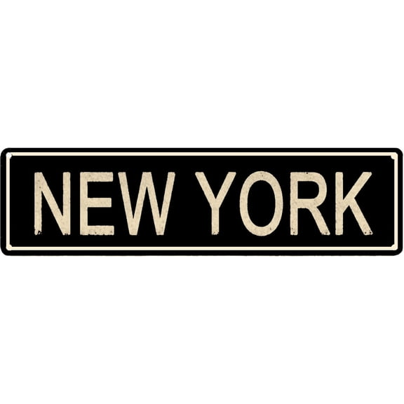 New York Sign, America State Name Vintage Metal Tin Sign Novelty Street Signs Retro Wall Decor for Office/Home/Classroom - Best Decor Gift Ideas for Women Men Friends 4x16 Inches