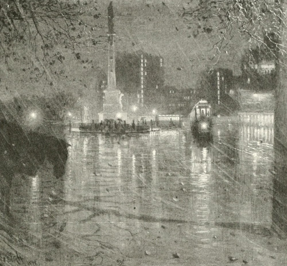 New York Sketches 1902 The Circle 59th & 8th St Canvas Art - William R Leigh (24 x 36)