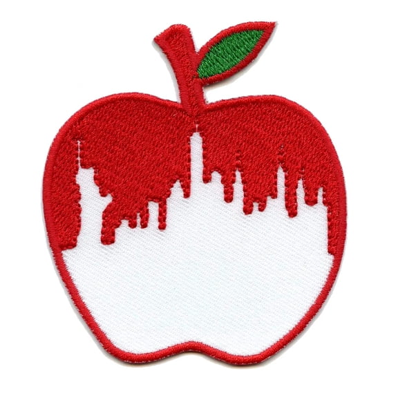 New York Skyline Apple Iron On Patch