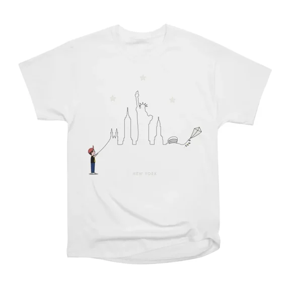 New York Skyline Boy T-Shirt Tee Gift For Him Merch For Her Apparel For Friend