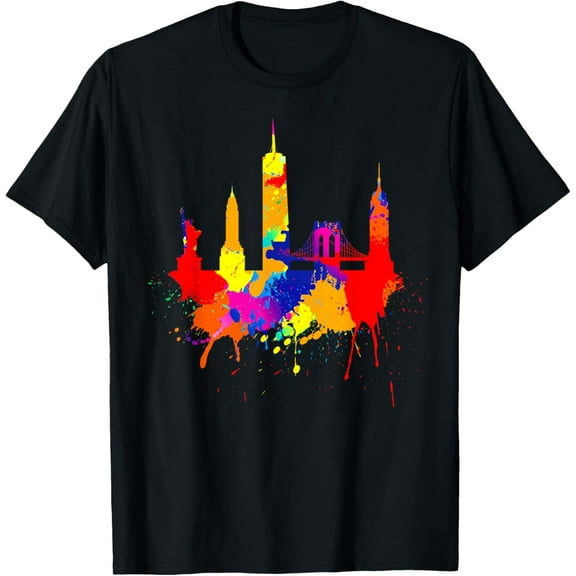 New York Skyline Colored Painting Art Love US New York NYC T-Shirt