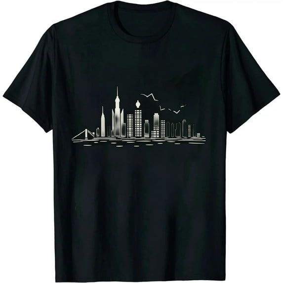 New York Skyline Heartbeat Statue Of Liberty I Love New York T-Shirt