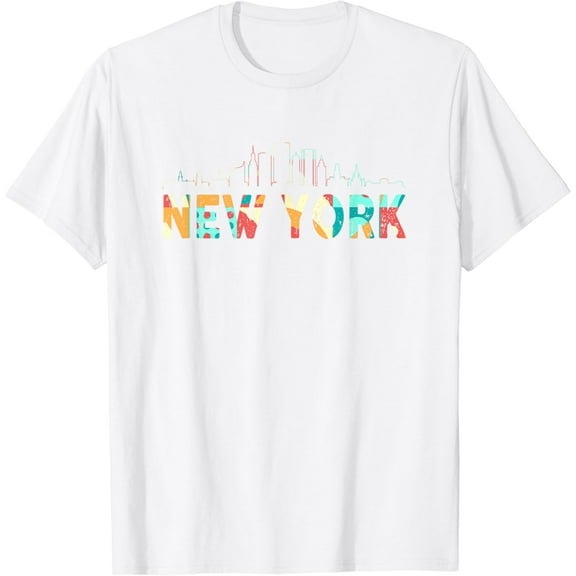 New York Skyline Heartbeat Statue of Liberty I Love New York T-Shirt100% cotton