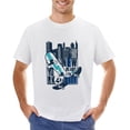 thumbnail image 1 of New York Skyline Skateboard Vintage T-shirt Mens Cotton Classic Crewneck Short Sleeve Tees Unisex White 2XL, 1 of 5