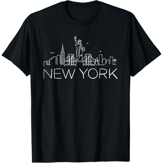 New York Skyline Statue of Liberty I Love New York T-Shirt men and women can wear, black, white, gifts