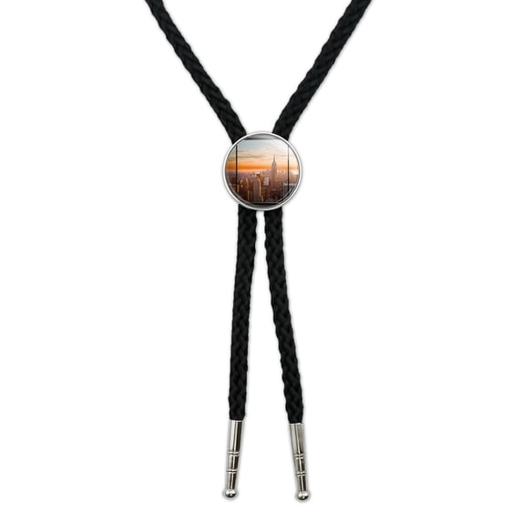 New York Skyline Sunset Penthouse Suite View Western Southwest Cowboy Necktie Bow Bolo Tie