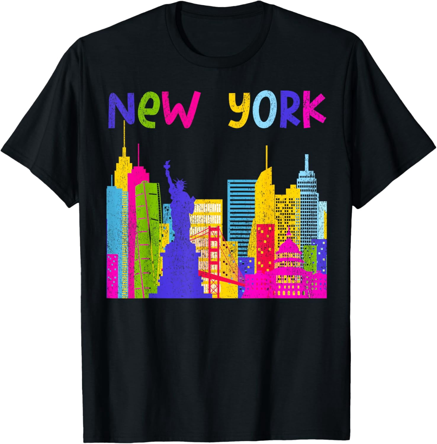 New York Skyline Tee NY City Vacation Statue of Liberty TShirt