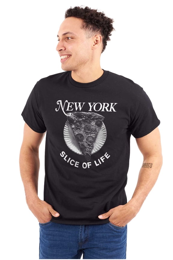 New York Slice Of Life NY Pizza Lover Men's Graphic T Shirt Tees Brisco Brands S