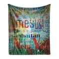 thumbnail image 1 of New York Soft Flannel Fleece Throw Blanket, Grunge Collage of Words American Culture Country Metropolis Modern Urban Design, Cozy Plush for Indoor and Outdoor Use, 50" x 70", Multicolor, by Ambesonne, 1 of 6