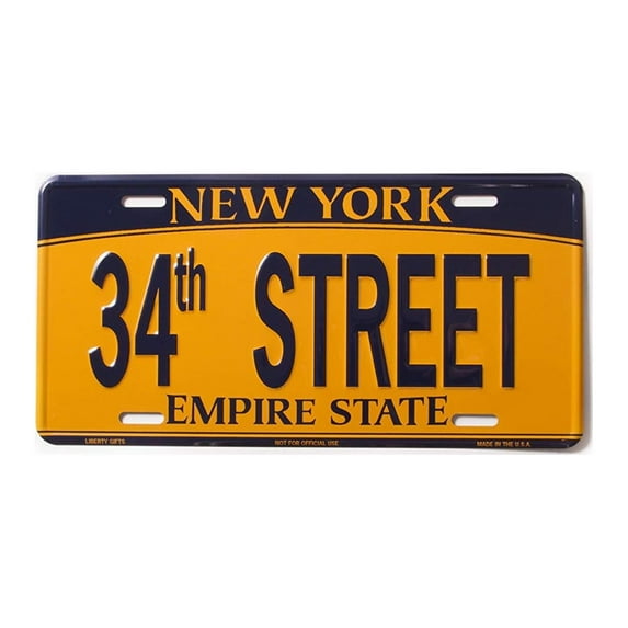 New York Souvenir License Plates, New York Souvenir, New York License Plate 34th STREET