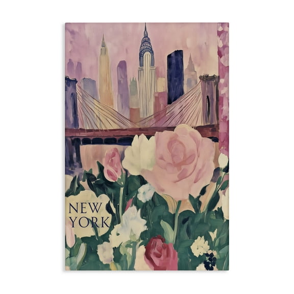 Stupell Industries New York Spring Cityscape Canvas Wall Art, design by Annabelle Hall