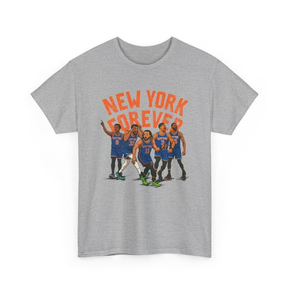 New York Starting 5 Basketball Cartoon Unisex Heavy Cotton Tee-KBNYK5001-Sport Grey-XL