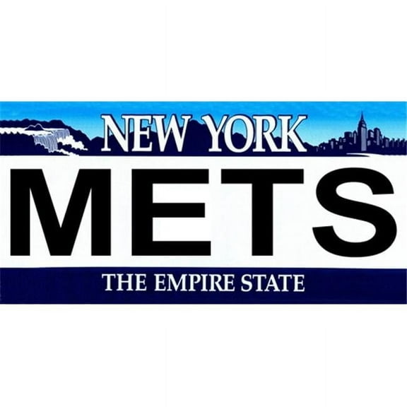 New York State Background License Plates- Mets 6 x 12