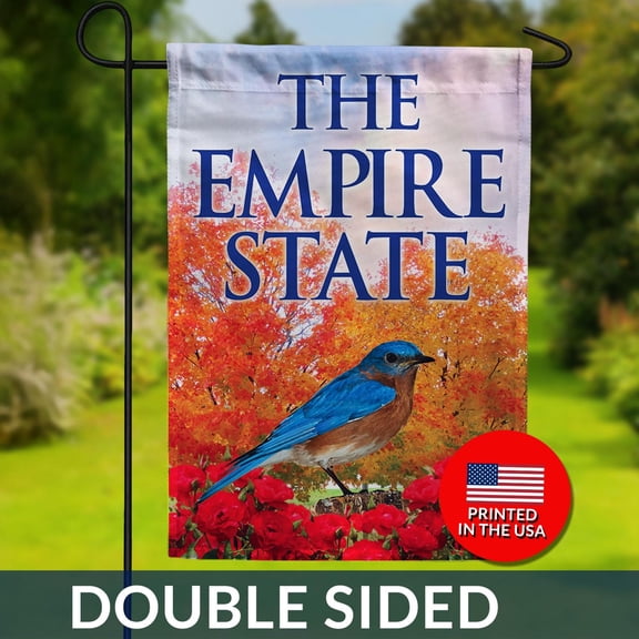 New York State Flag Bluebird amp Roses Double Sided Garden Decor 1