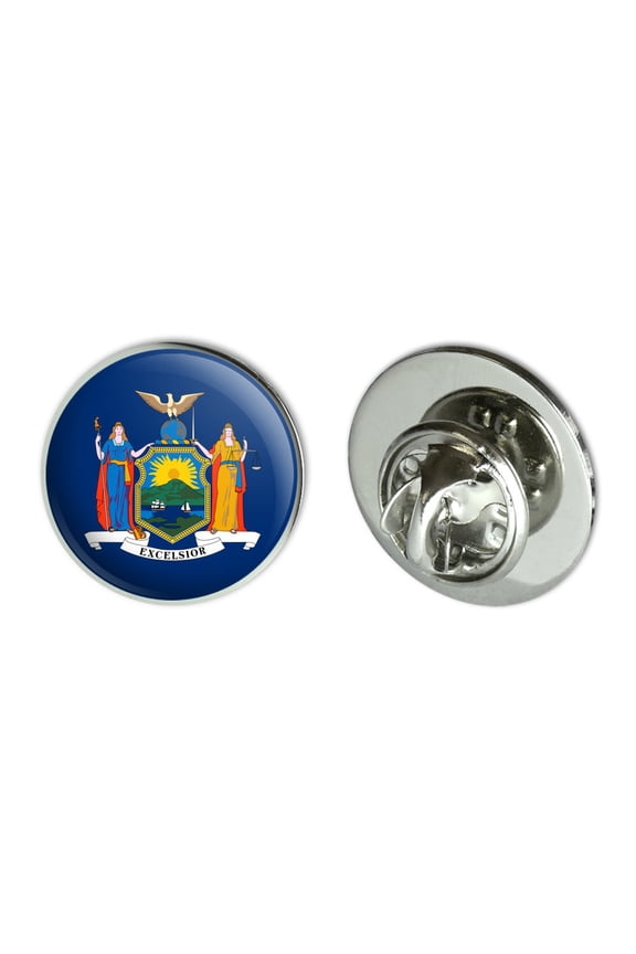 New York State Flag Metal 0.75" Lapel Hat Pin Tie Tack Pinback
