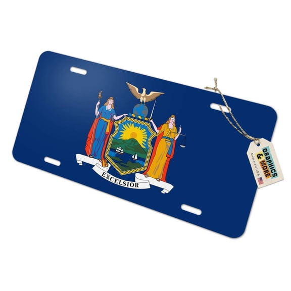 New York State Flag Novelty Metal Vanity Tag License Plate