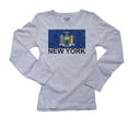 thumbnail image 1 of New York State Flag - Special Vintage Edition Women's Long Sleeve Grey T-Shirt, 1 of 2